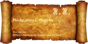 Medgyessi Magda névjegykártya